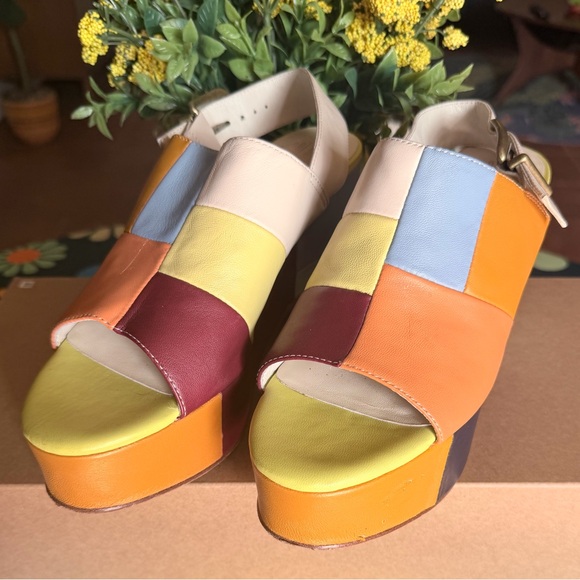 CHARLOTTE STONE MULTI COLOR PLATFORM HEEL SHOES - Picture 1 of 10
